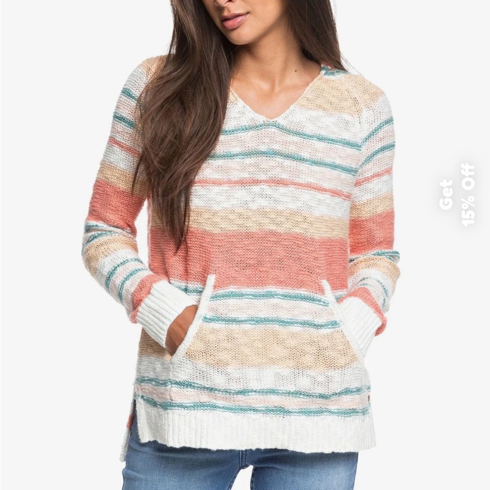 Roxy multi knit sweater knit hoodie
